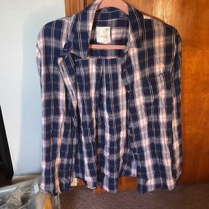 Pink and blue flannel